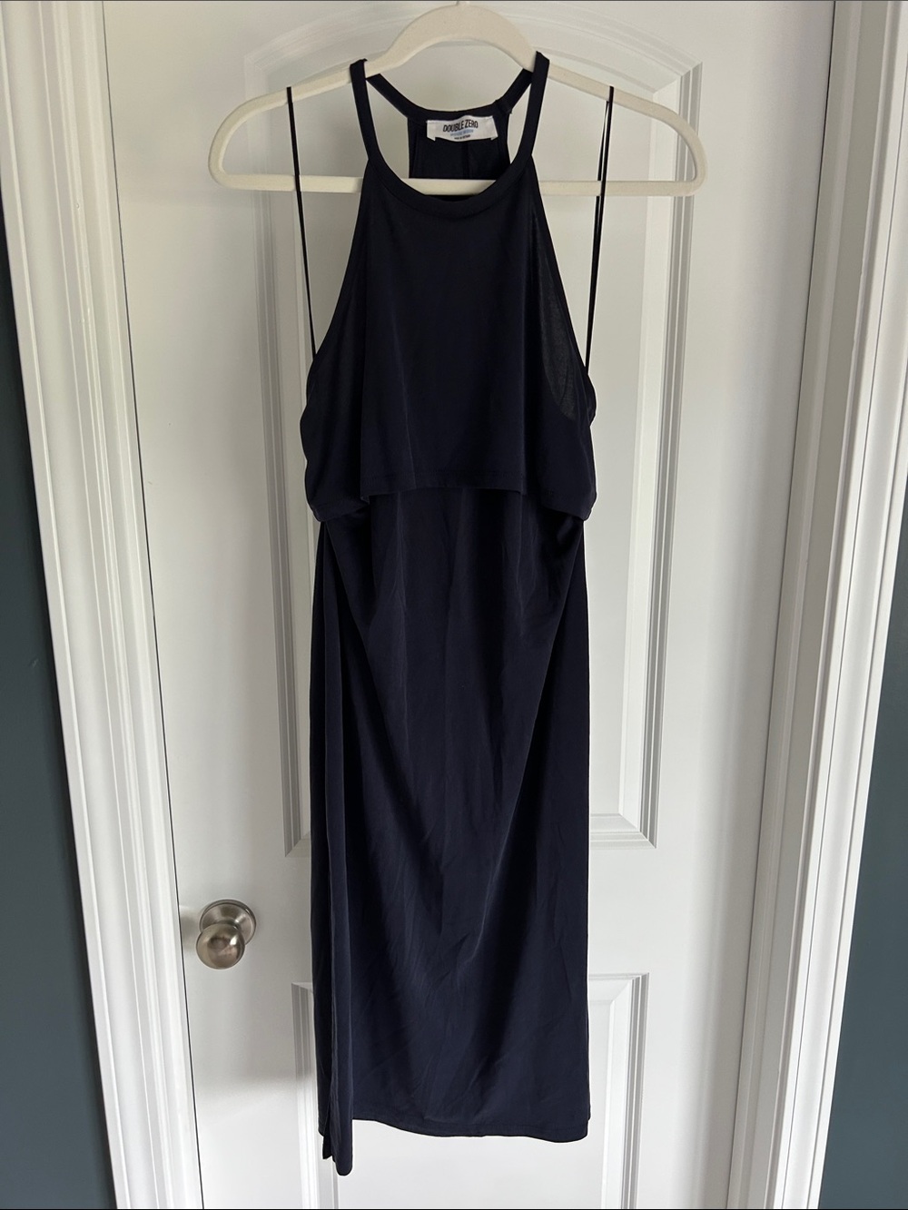 Double Zero Navy Halter Midi Dress